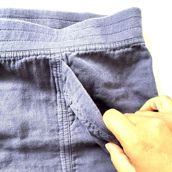 J Jill Stretchy Waist Pockets Roll Tab Leg Cotton Tapered Pants Blue - Picture 4 of 12